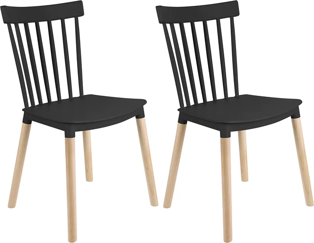 Simpol Home DSW Armless Modern Plastic Chairs with Wood Legs for Living, Waiting