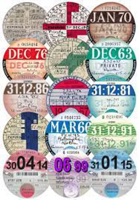 1923 - 1987 Pdf Version Create Your Own Historic Tax Disc Bundle Pack