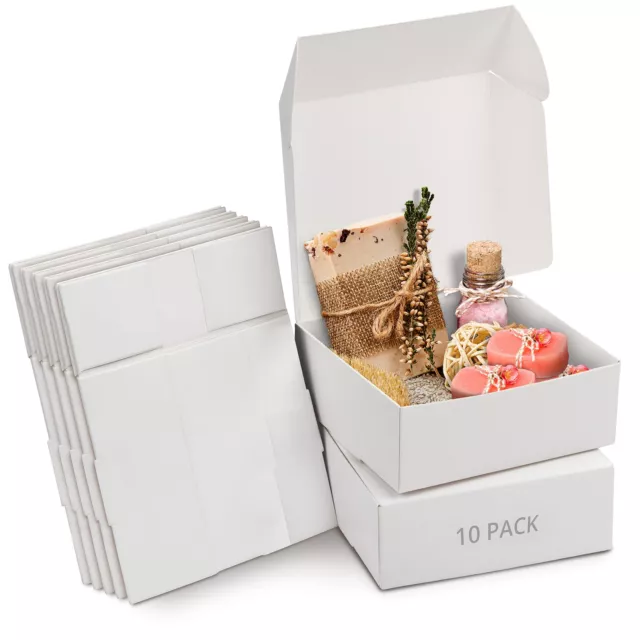 Kurtzy 10 Stk Karton Geschenkboxen Weiß – Schachteln 12 x 12 x 5cm