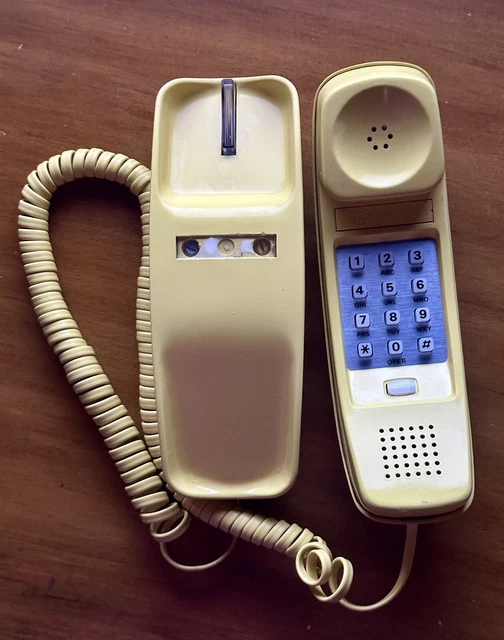 VINTAGE WESTERN ELECTRIC Trimline Push Button Yellow Telephone Bell ...