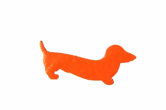 Broche Vintage Chien Teckel - Or Plaqué, émail Bleu Et Cristaux, Années 1838, Parfait état