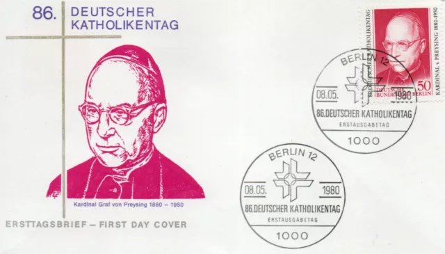 Berlin, MiNr. 624,  FDC, Kardinal von Preysing, siehe Scan.