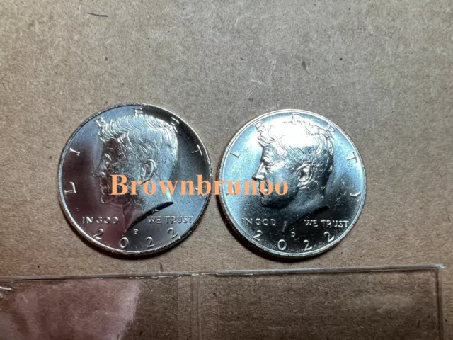 2022 P&D Kennedy Half Dollar Uncirculated 2 Coins Philadelphia & Denver 50c