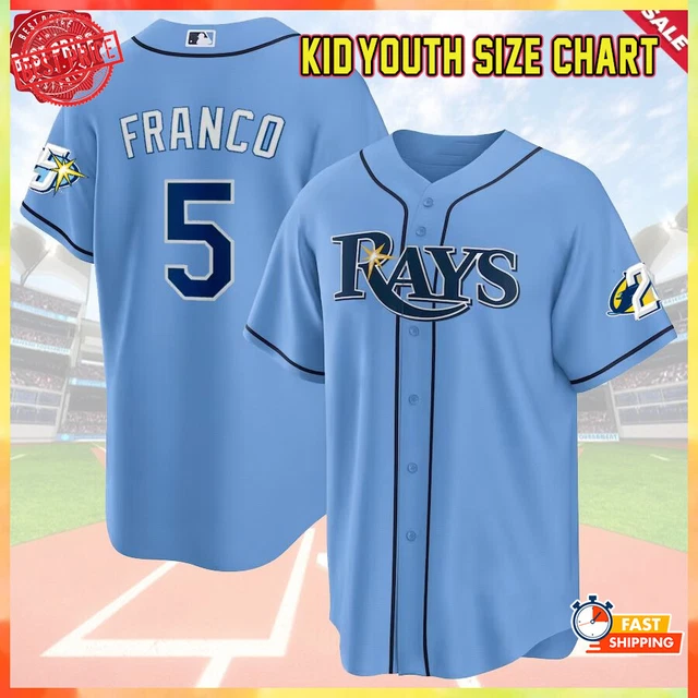KIDs/YOUTH Rays Wander Franco #5 Baseball Jrsy 2023 Tampa Bay Gift For Fan