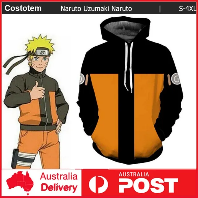 Naruto Cosplay Uzumaki Naruto Hoodie Anime Long sleeve Jacket Pullover Costume