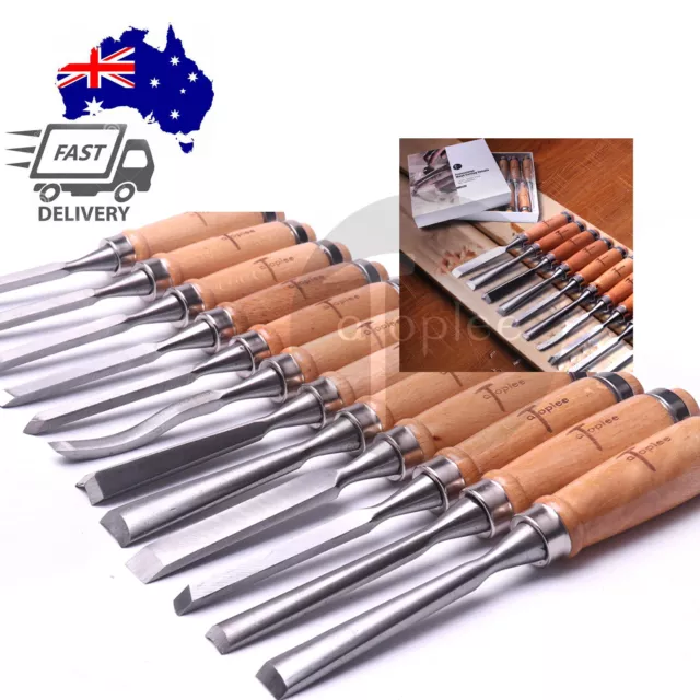 12 Wood Turning Lathe Chisel Set Woodworking Carving Woodturning Tool in AU