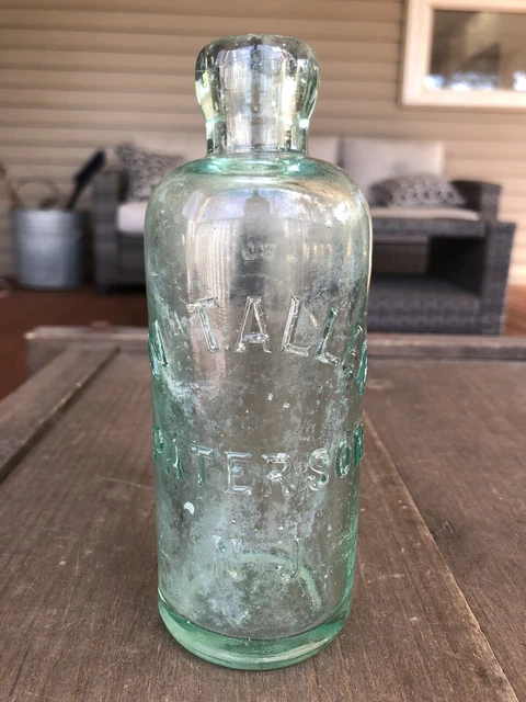 Antique W M T. Allen Paterson NJ Aqua Hutch Hutchinson Soda Bottle New Jersey 10