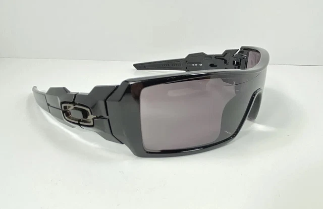 Oakley Oil Rig 03-460 Polished Black Frames Gray Lens Sunglasses Pre Owned Oakley Oil Rig 03-460 Polished Black Frames Gray Lens Sunglasses Pre Owned