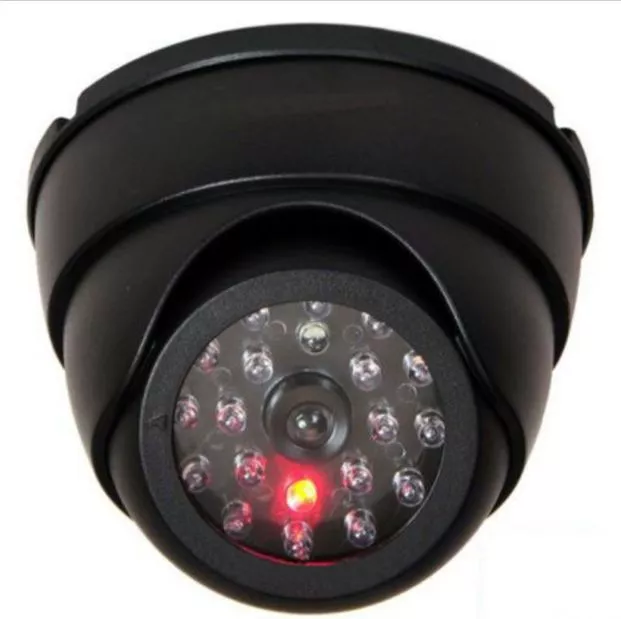 Dummy Dome Fake Security Camera CCTV 30pc False IR LED W/ Flashing Red LED Light