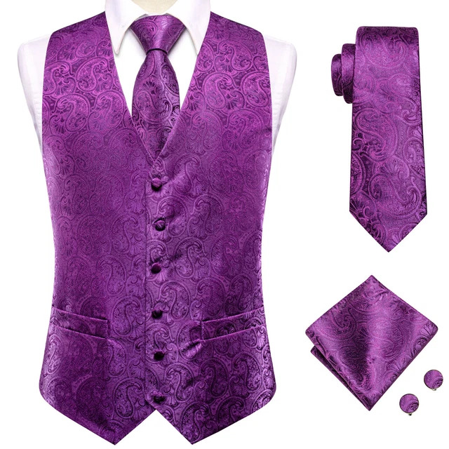 Gilet da uomo camice da sposa abito floreale paisley gilet sottile smoking cravatta di seta set formale