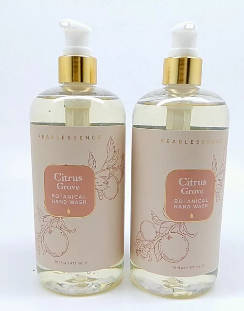 2 PEARLESSENCE CITRUS GROVE BOTANICAL NOURISHING MOISTURE HAND WASH SOAP 16 oz