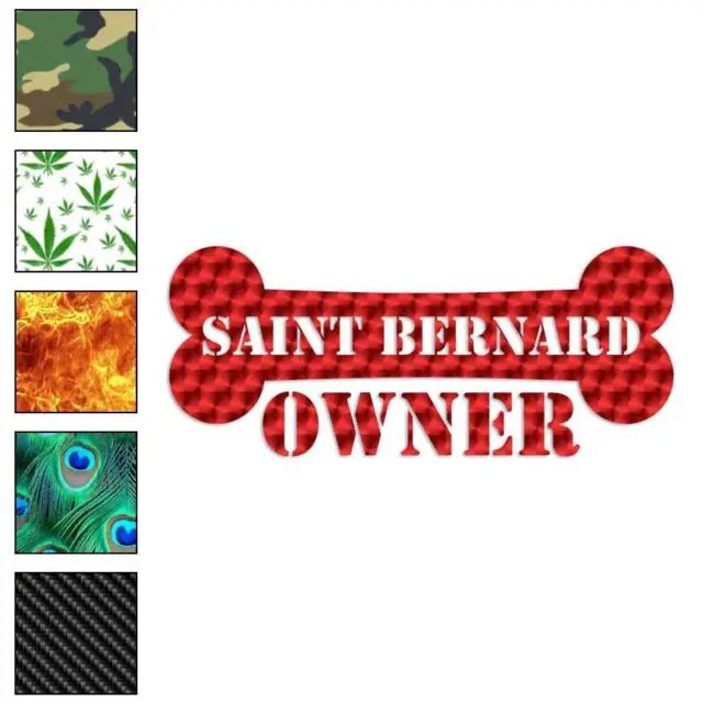 Saint Bernard Owner Bone, Vinyl Decal Sticker, 40 Patterns & 3 Sizes, #1661