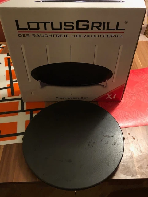 LotusGrill Pizzastein-Set für Lotus Grill XL Schwarz