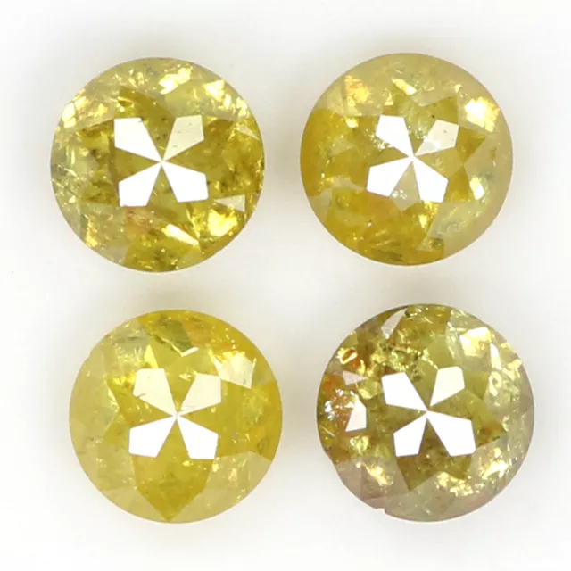 Natural Loose Round Rose Cut Yellow Color Diamond 1.43 CT 4.00 MM Rose Cut L1050