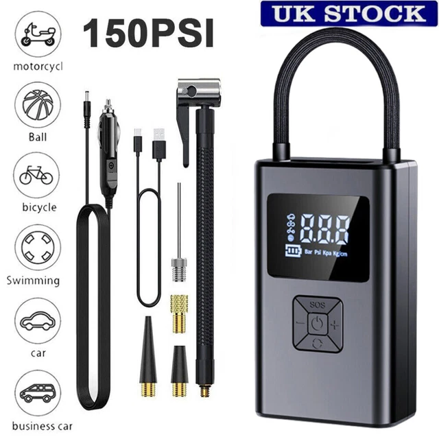 Customer Reviews For Tire Inflator Portable Air Compressor, 150PSI Cordless Air Pump For Car Tires With Digital Pressure Gauge, Rechargeable Tire Pump With LED Light For Car Bike Motorcycles Balls