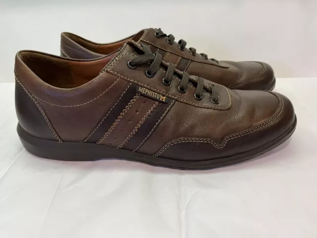 MEPHISTO MEN’S SHOES 10.5 Bonito Brown Leather Sneakers Lace Up Air Jet ...