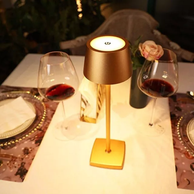 Lampada Da Tavolo Touch Led Ricaricabile Bar Hotel Ristorante Oro