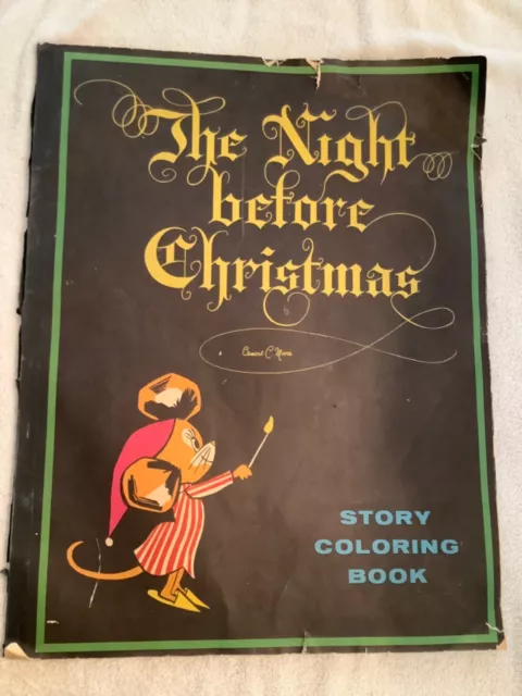 VTG  1974 {RARE} The Night Before Christmas Story Coloring Book Giant 22" x 17"