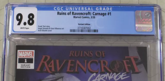 RUINS OF RAVENCROFT: CARNAGE #1 CGC 9.8 Variant (2020) 1st app Cortland Kasady ! 3