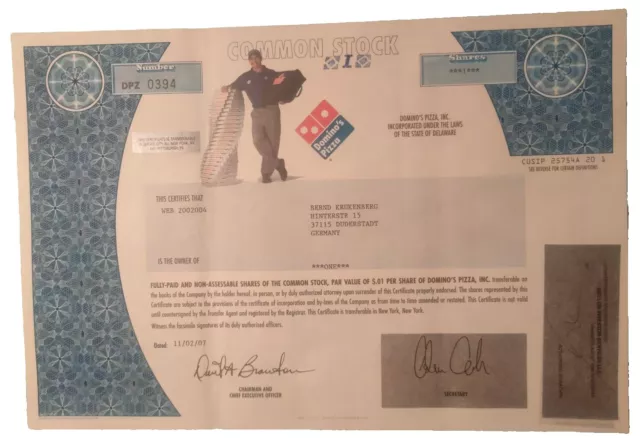 Dominos Pizza Aktie