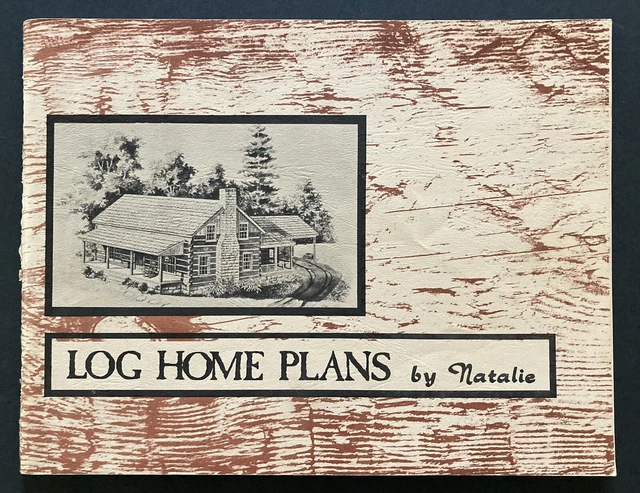 Paquete de folleto Heritage Log Homes con Natalie 24 Log Home Planes Libro 1985
