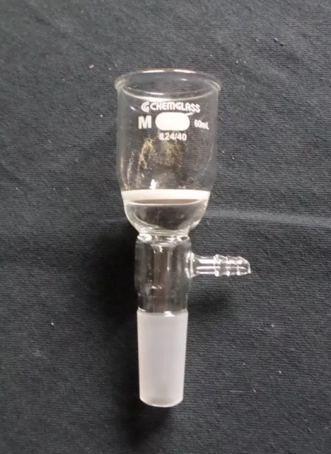 Chemglass 24/40 Glass M Frit 60mL Vacuum Buchner Filter Funnel CHIP CG-1406E03