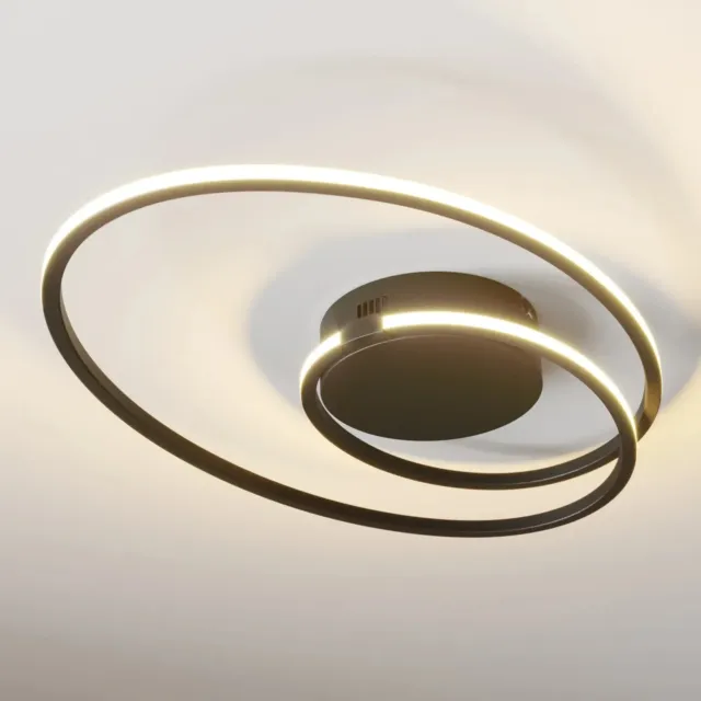 Lindby Xenias LED-Deckenleuchte, schwarz, Lampe, LED, Deckenlampe