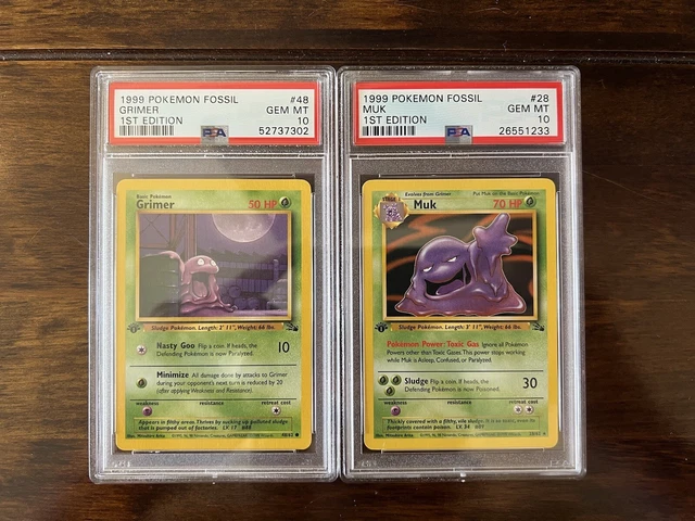 1999 Pokemon Fossil Grimer 48/62 Muk 28/82 1st Edition PSA 10 Gem Mint