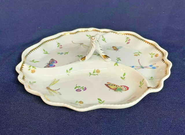 Godinger & Co - "Primavera" 11" 3 Section Server - Dragonfly Butterfly Flowers