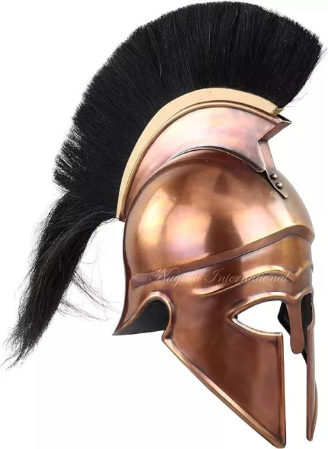 Medieval Warrior Greek Corinthian Wearable Armor Helmet with Plumes & Hair