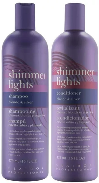 Clairol Shimmer Lights Shampoo Conditioner For Blonde & Silver Hair Care Product