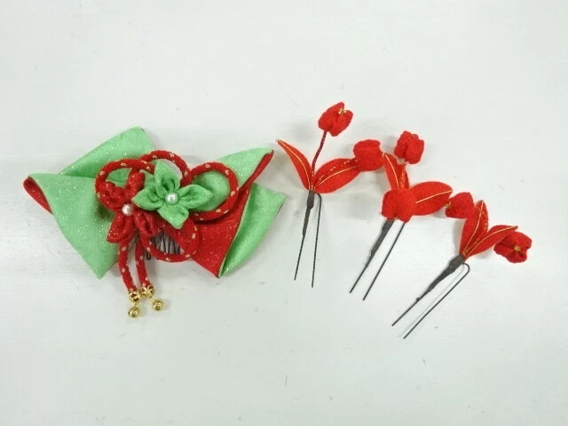 6140468: Japanese Kimono / Antique Hair Accessory / Set Of 4
