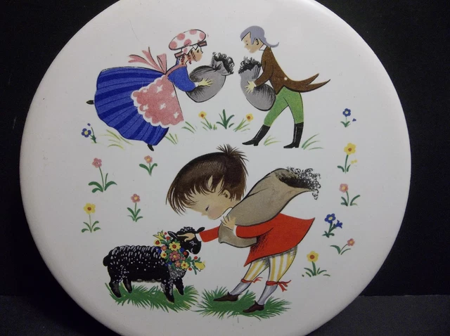 Vintage English Tile NURSERY RHYME Baa Baa Black Sheep 6"