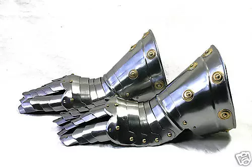 Platten Ritter Handschuhe Larp Rüstung Helm Ritterhelm Reenactment sca  R21C