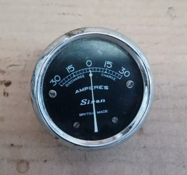 Classic Car Ammeter Siran British Made Very Good Condition