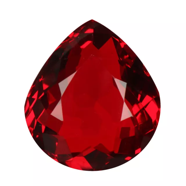 Pear Bold Cut Lab Created 40 Carat Hydrothermal Red Topaz Gemstone for Rings