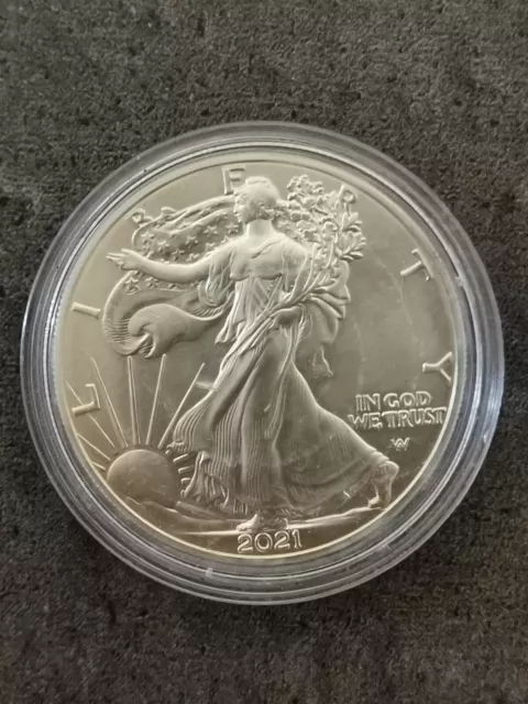 1 Dollar American Silver Eagle New Reverse 1 Oz 2021 Argent Usa / Silver / Capsu