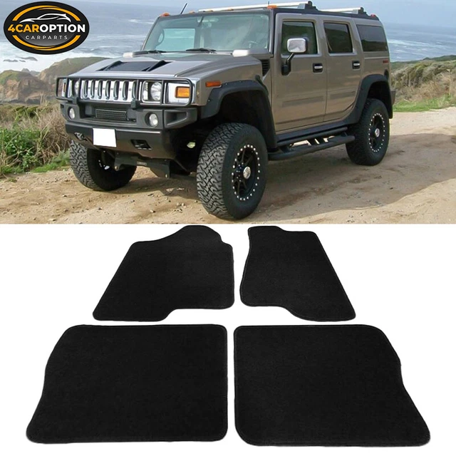 Lloyd Velourtex Black Front Floor Mats For Hummer H2 2003-2007 – Silver H2 Logo, GM Licensed
