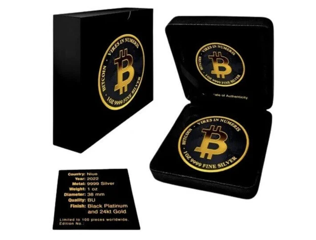 Moneta in argento con anello in oro dorato in platino nero da 1 oz Niue... 3