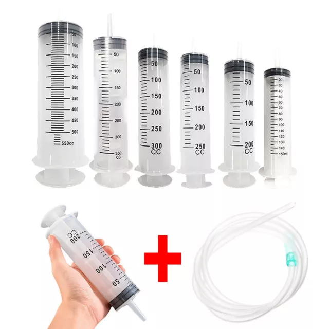150-500ML Reusable Big Large Plastic Hydroponics Nutrient Measuring Syringe,UK