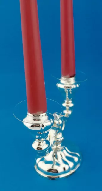 2-Arm Kerzenleuchter Kerzenhalter 925 Sterling Silber " Gebrüder Kühn " 17 cm