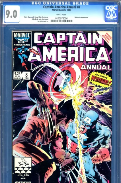 Captain America Annual #8 CGC GRADED 9.0 - Wolverine c/s - 1st Overrider