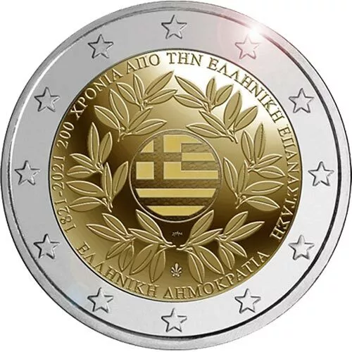 Greek 1821 Revolution! Independence war- 2 Euro UNC Coin, Greece 2021 coin