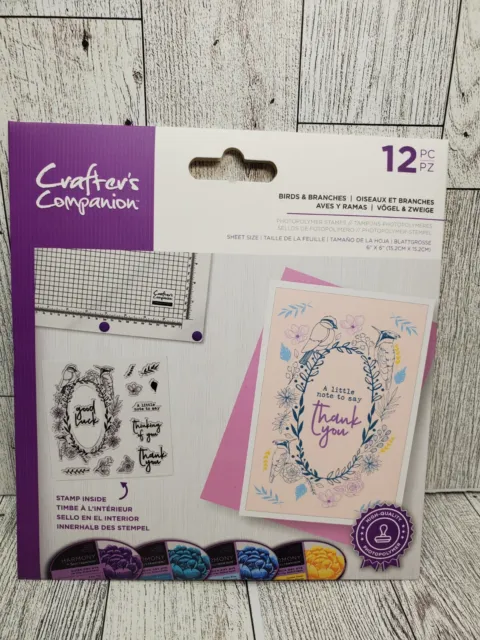 Crafters Companion Wild Blooms Floral Photopolymer 10pc Stamp Set New