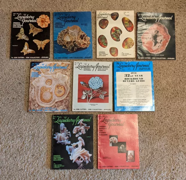 Lapidary Journal Magazine 1973 1977 1978 Lot of 9 Gems Cutters Jewelry