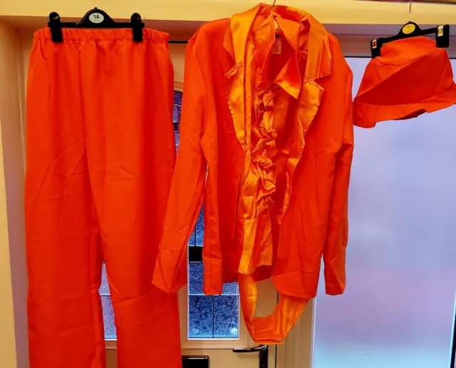Adult Mens Dumb And Dumber Orange Suit Fancy Dress Costume Stag Do 90s Tuxedo L