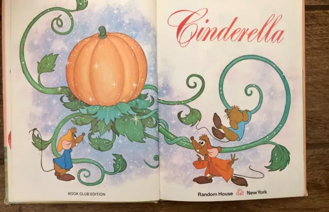 1974 Walt Disney's Cinderella Book Club Edition Hardcover Book 3