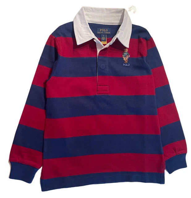 Maglietta Ex Ralph Lauren Polo Bear Ragazzi Rugby Lunga 2 3 4 5 6 7 8 10 14 16 18