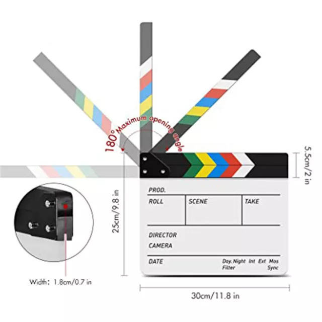 Clapperboard Clapper Board TV Movie Slate Colorful Clapboard Clapper Board Film 2