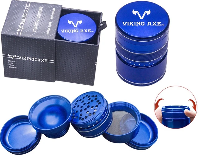 2.5'' 5 Parts Viking Axe Grinder W/ Mid-Ring Lock/ Release Push Down Protect BL